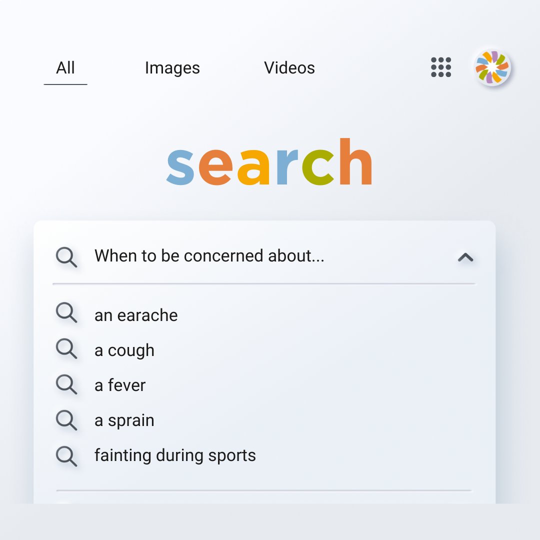 DaytonChildrens's tweet photo. When our kids don’t feel well or we're wondering if we should be concerned about a symptom, most turn to google but now you can also visit our when to be concerned guide for common childhood conditions like sprains, coughs and fevers by visiting: https://t.co/cw8ELJs7aq https://t.co/hVziLNnVoX