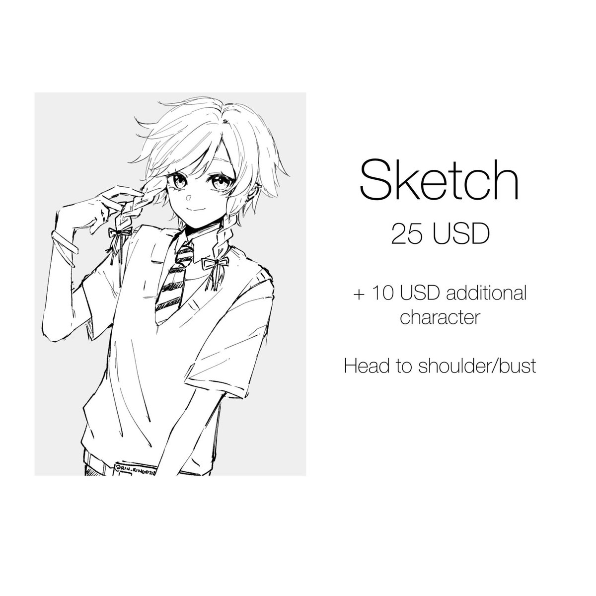 Paid requests open!! 🫶🏻 1 slot each only 🙏🏻 
Portrait illust will take around 1 month 
Sketch is 1 week 

Pls DM if interested!! 