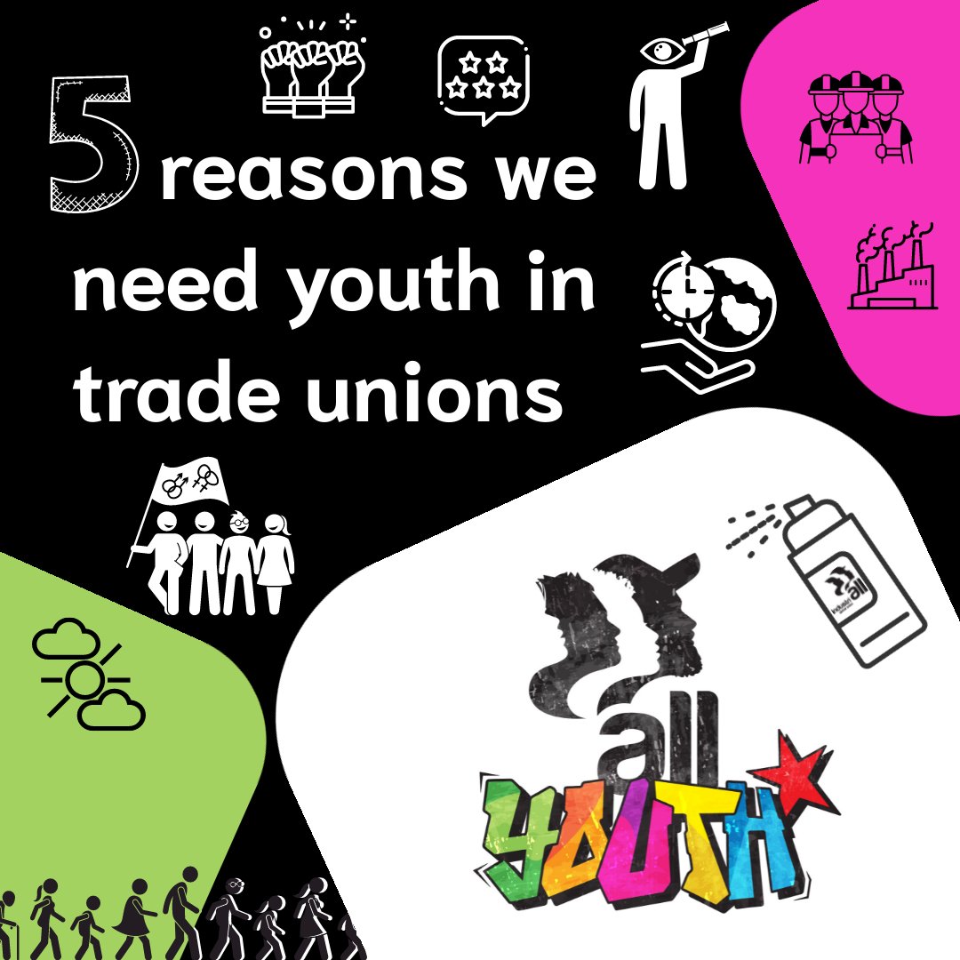 IndustriALL_GU's tweet photo. âđŊ reason should be enough but we'll give you đđŊ reasons why we need more young people in trade unions!
â
More youth can help shape the future of the labour movement, advocate for their rights & interests, + ensure inclusive and representative unions for all workers.
#AllYouth https://t.co/iLfldrFO8p