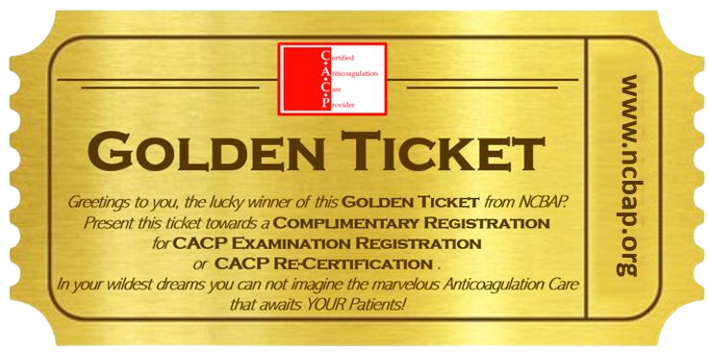 NCBAP is excited to announce that one #ACForum23 attendee will win a CACP Exam -or- Recertification (Exam or Non-Exam) for your use or give to a colleague! 

Register now! acforum.org/2023/

#CACP #ACECertification
<a href="/AnticoagForum/">Anticoagulation Forum</a> @aburnett_PharmD <a href="/beaverspharmd/">Craig Beavers, PharmD, FACC, FAHA, FCCP, BCCP,CACP</a>