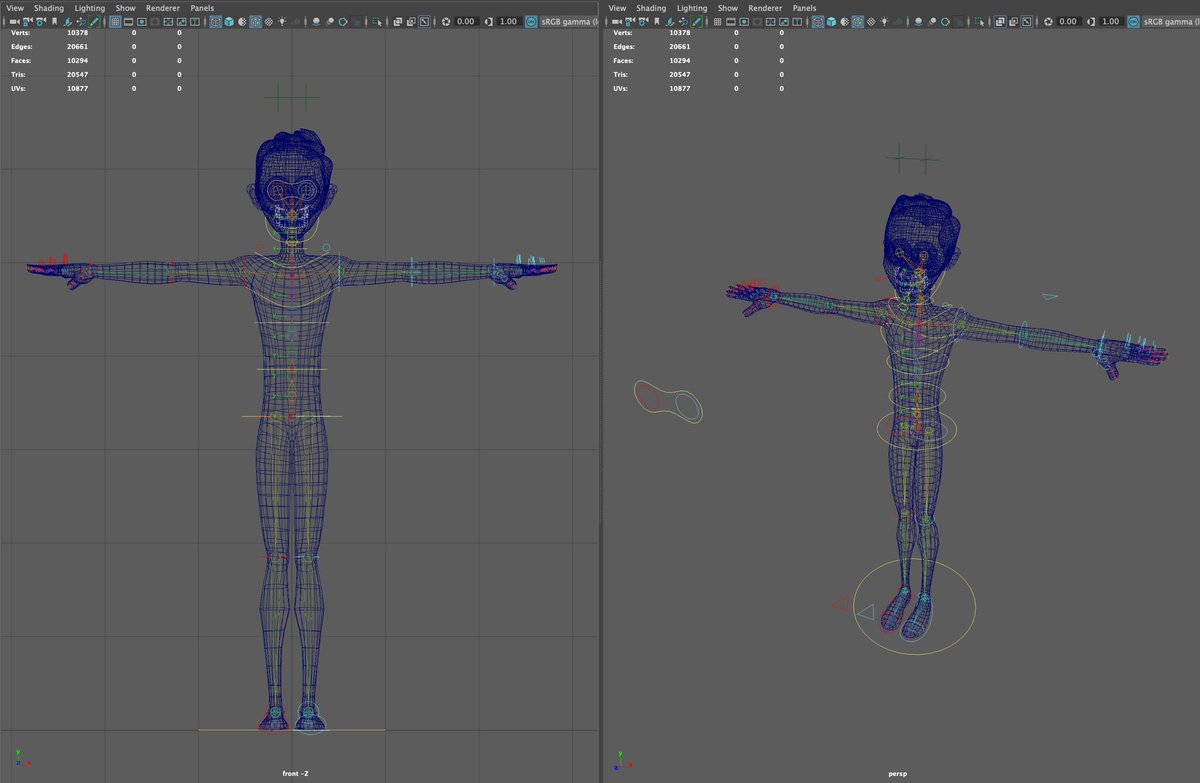 Final touch up of my first FK/IK character rig 🔗🔒 #3DRigging #3DArtist