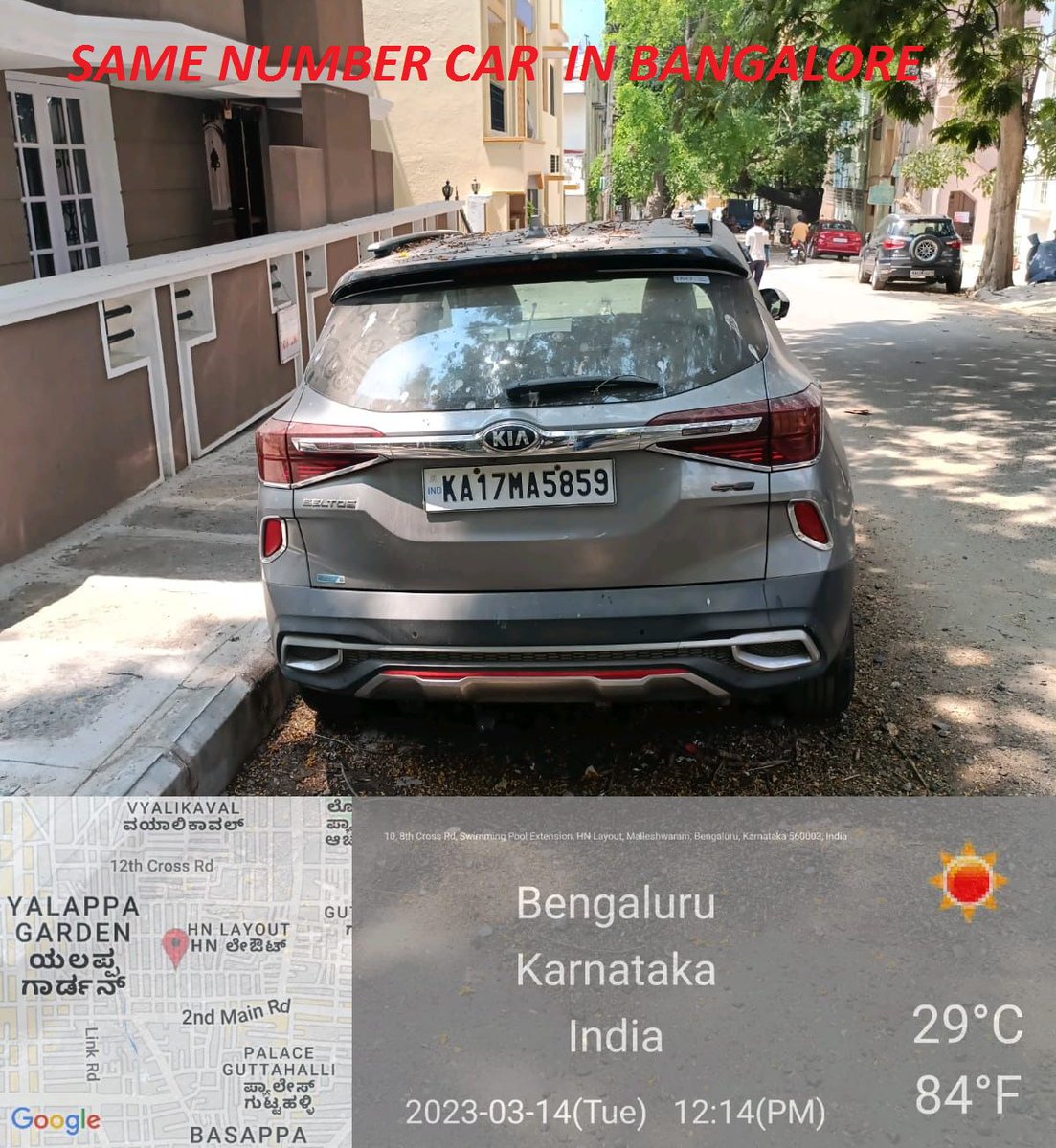 HubliCityeGroup's tweet photo. Same No. Plate car, 1 in Koppal belongs to my Friend and the other in Bangalore , is 2nd one fake or Blunder by Davangere RTO @tdkarnataka 
@DgpKarnataka @blrcitytraffic @SpDavanagere @Koppal_Police  Request Concerned team to look into it. https://t.co/7AxnxqjObr