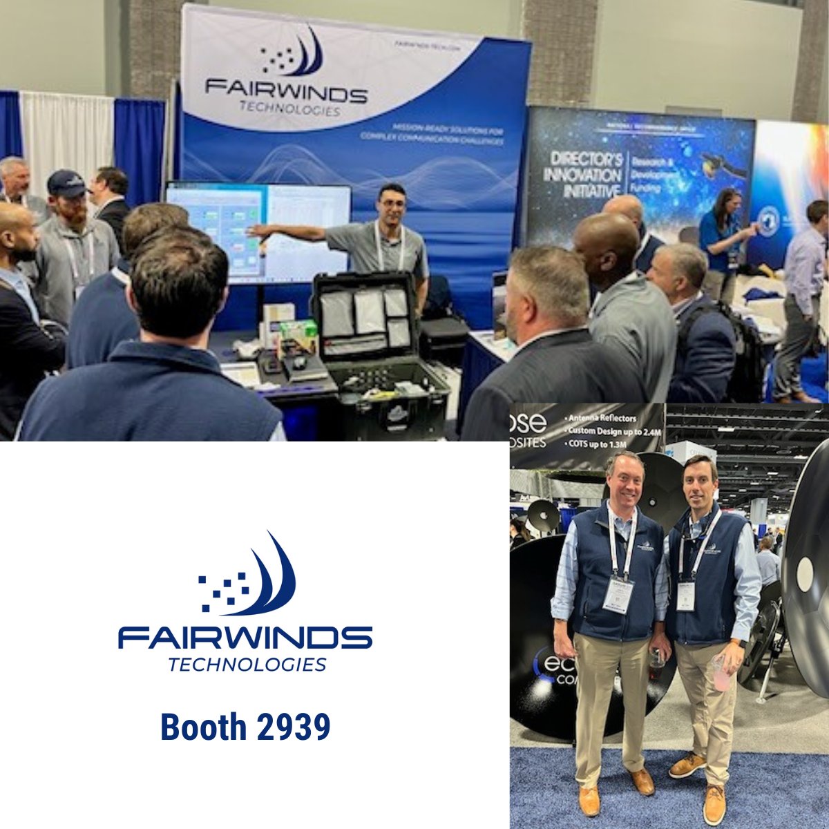 fairwinds_tech's tweet photo. Starting another great day at #satshow! Stop by and visit us at booth 2939 to view Global Link, launched yesterday at the show. Tomorrow, hear CTO Tim Hillner speak on the Disruptive Milsatcom Ground Systems panel at 9AM in room 145 A/B. #milsatcom https://t.co/HQ9kTts2zO