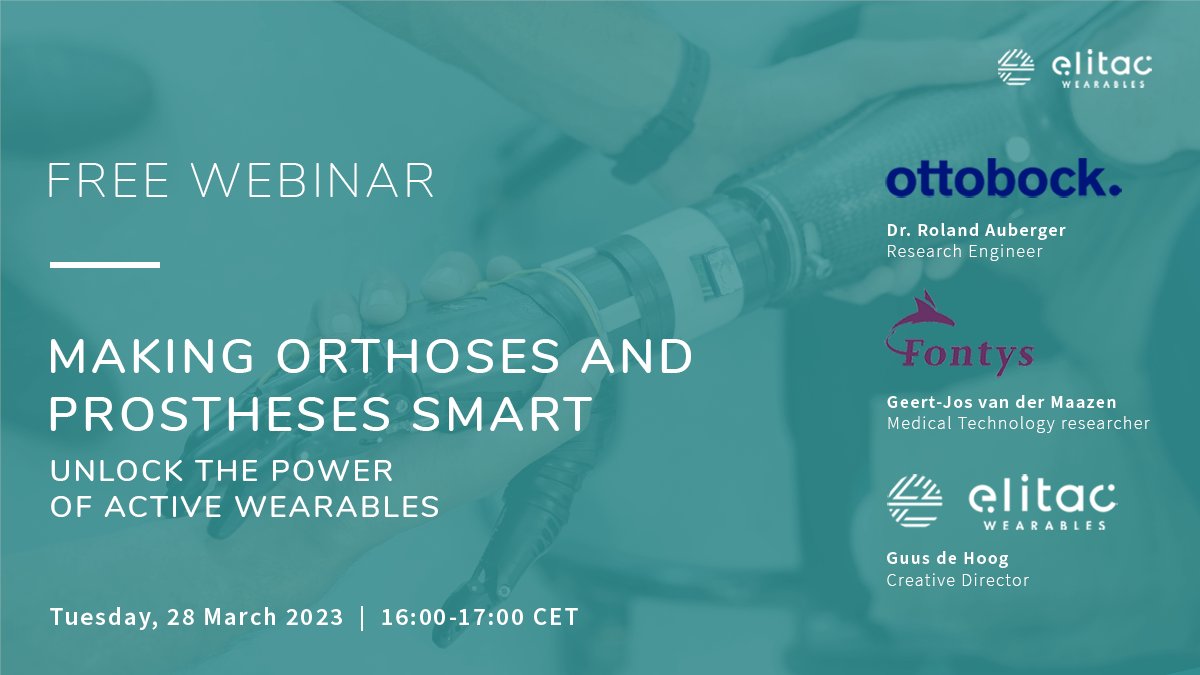 Finally, we can reveal what you've been waiting for... Our webinar mystery guest speakers! 🦾

Announcing Dr. Roland Auber from Ottobock &amp; Geert-Jos van der Maazen from Fontys University, taking active wearables to the next level.

Save your spot here 👉 elitacwearables.com/free-webinar-m…