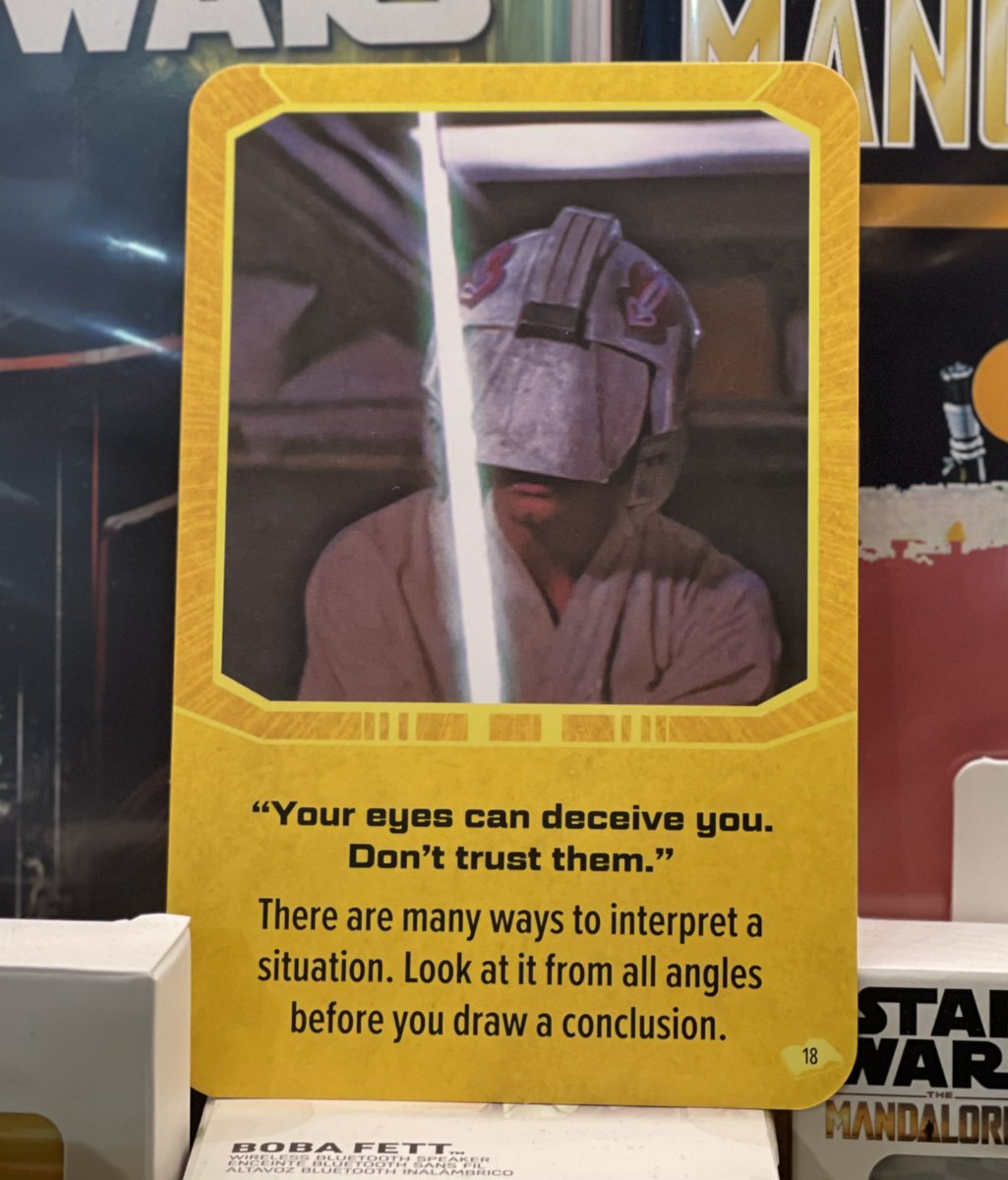 StarWars_77_AF's tweet photo. "Your eyes can deceive you. Don't trust them."
There are many ways to interpret a situation. Look at it from all angles before you draw a conclusion.
#innerjedi #starwars #skywalker #humpday #wednesday #wednesdaymotivation https://t.co/xIfm39cuEr