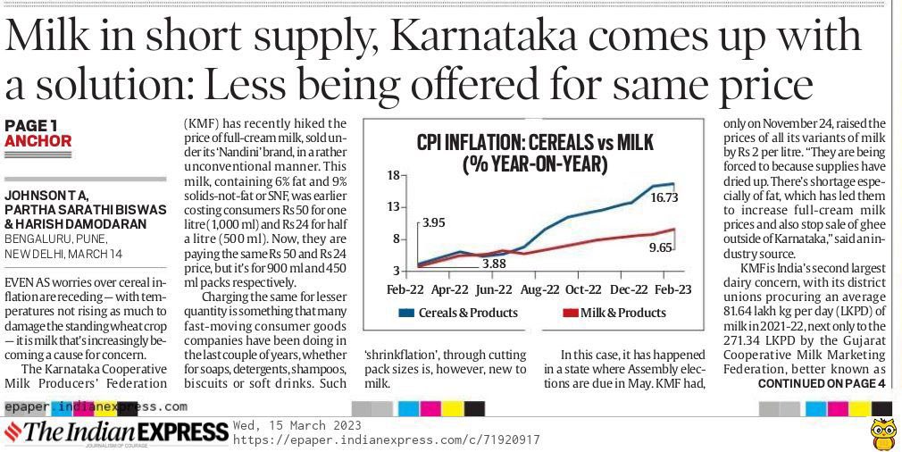 rssurjewala's tweet photo. Theft &amp; Bommai Govt go “hand in hand”!

India’s first, the #40PercentSarkara is now “stealing” 500 ML of Milk from Nandini Milk Packets!

LOOT, STEAL, THRIVE is BJP’s motto in #Karnataka now! https://t.co/cxwqetRI8U