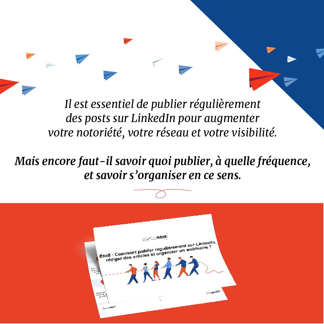 agencedecomnova's tweet photo. "Publier sur LinkedIn, toute une histoire.

✅ Oui, parce que se rendre visible est ESSENTIEL. Et en BtoB, il n'y a pas mieux que LinkedIn.

#BtoB #Marketing #LinkedIn" https://t.co/MABdT5qGAa