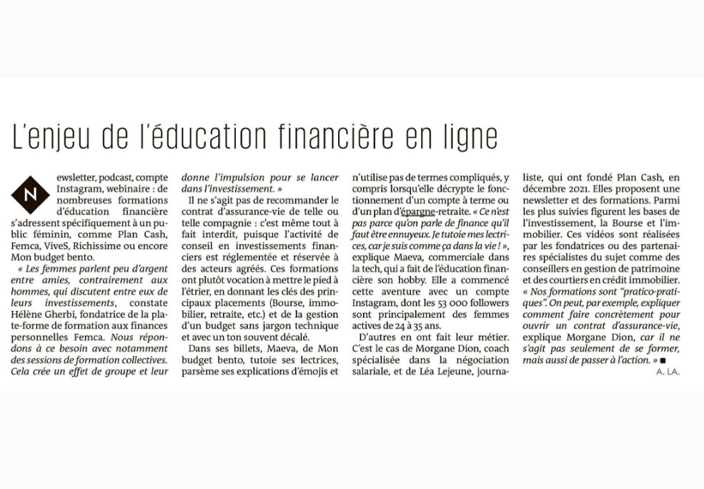 Moniwan_FR's tweet image. [#VuDansLaPresse] 🗞️ « Ce n&apos;est pas parce qu&apos;on parle de #finance qu&apos;il faut être ennuyeux ! » @MonBudgetBento @LeMondeArgent 

Parce que pour bien investir, il est nécessaire de comprendre ce dans quoi on investit 👊 #Moniwomen #EducationFinanciere