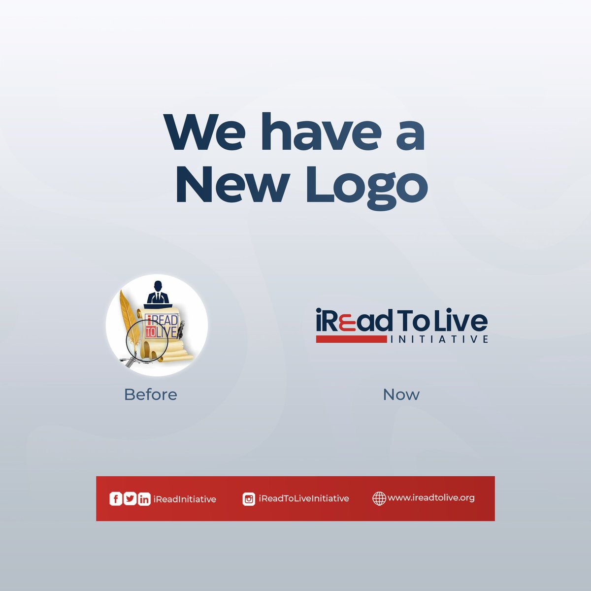 iReadInitiative's tweet photo. Update:
We have a New Logo and a New Website.
https://t.co/aC46aPsmSz
#EducationForAll #iReadtolive https://t.co/bmmpZxkbJk