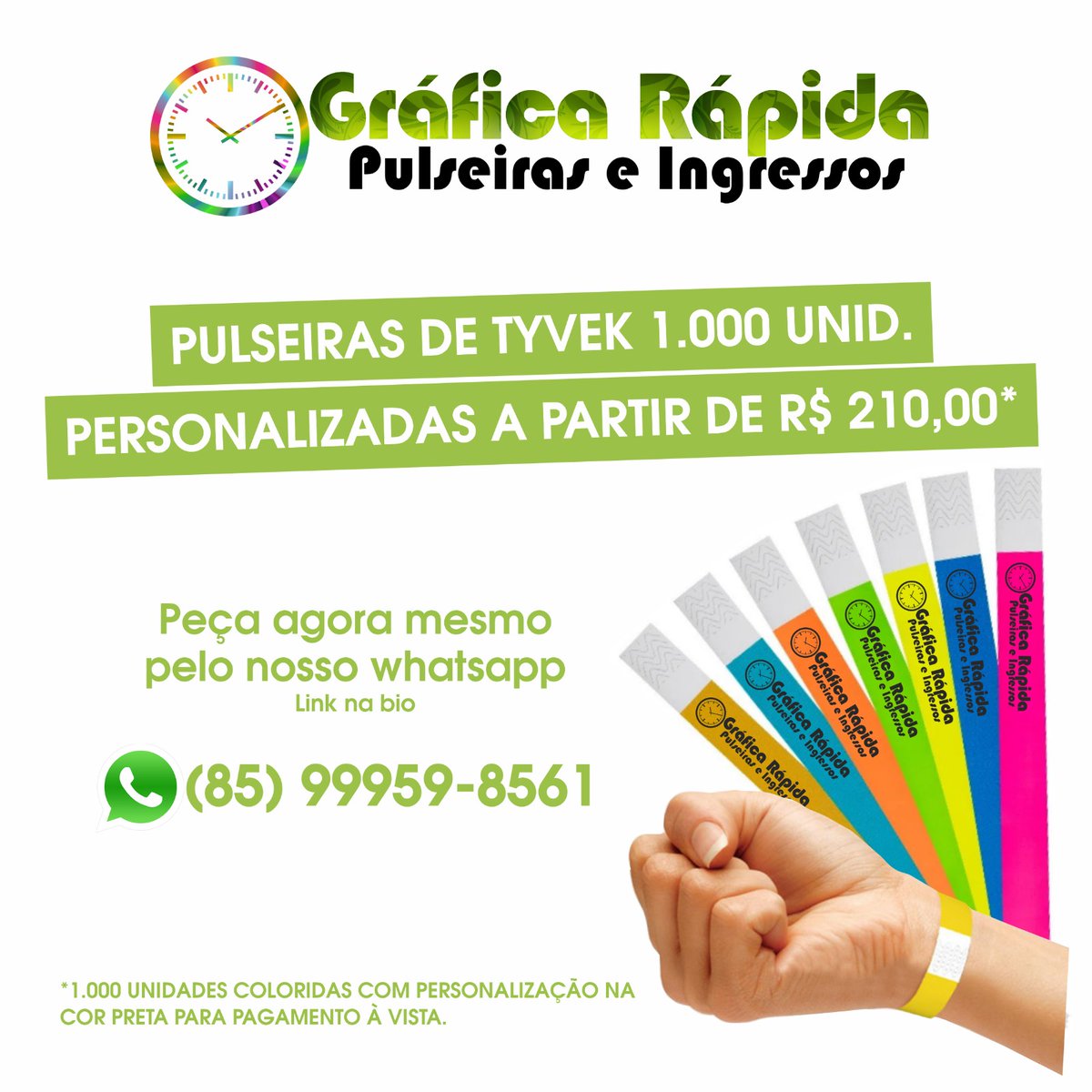 jakelinefrota1's tweet image. Precisando de pulseiras de identificação vem pra Gráfica Rápida Pulseiras.
#pulseiras 
#pulseirasdetyvek 
#pulseirasdeidentificacao 
#pulseiraseingressos