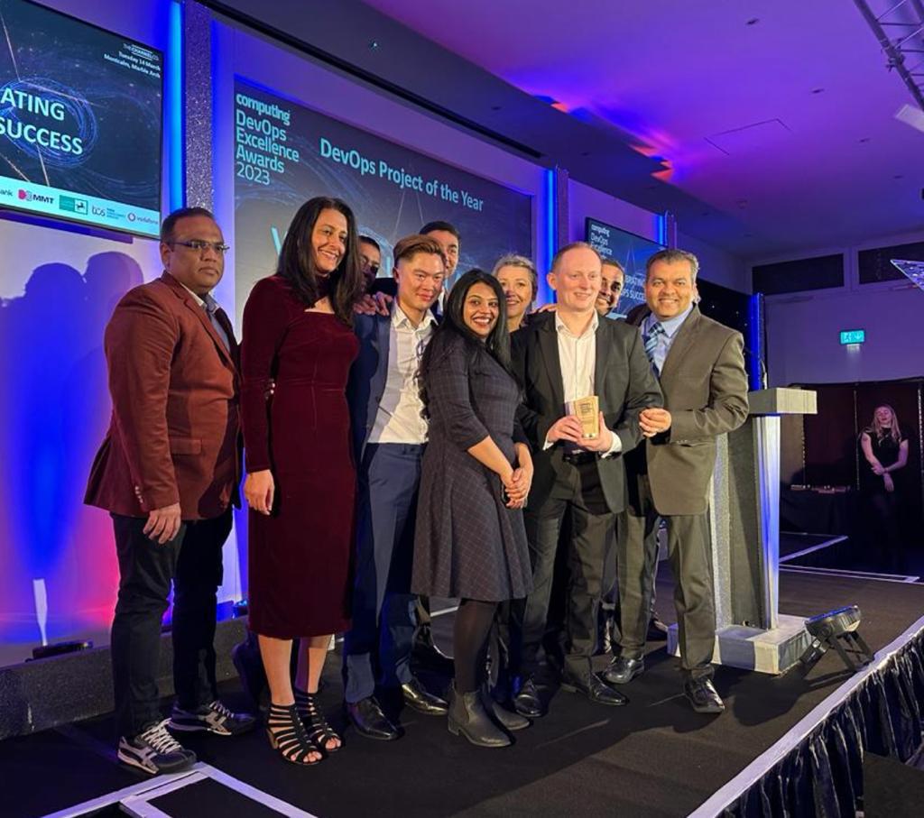Amdocs's tweet photo. We did it! 🎉🏆 Vodafone UK and Amdocs win DevOps Project of The Year 2023 for our outstanding achievement in the successful application of DevOps methodologies. Thank you to everyone involved in this achievement. #DevOpsExcellenceAwards https://t.co/McNVd97LPY