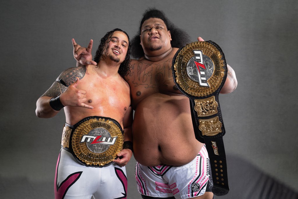lanceanoai's tweet photo. We did it @juicyfinau Put Everyone on Notice! Cause we are the SST and New @MLW Tag Team Champs #SST #MLW #samoa #tonga https://t.co/EPRgoqbT2A