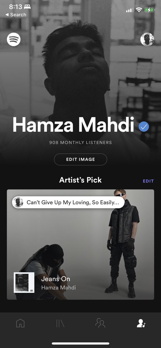 Woke up to 900+ monthly listeners this morning. I haven’t dropped in two years and went from 50 to 900 in the span of 2 weeks. Thank you for showing my new song so much love y’all!!

KEEP STREAMING “JEANS ON” 👖