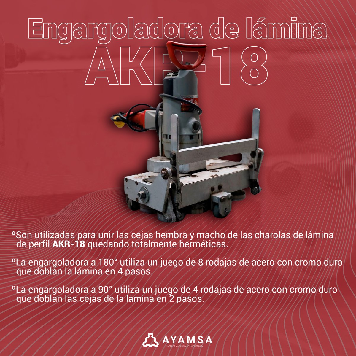 ayamsamx's tweet photo. Maquinaria disponible para renta ⚙👷♀️
¡Cotiza con nosotros!
📱 (81) 81315410
.
#AYAMSA #20AÑOSAYAMSA #FamiliaAYAMSA
#LáminaAcanalada #TanFuertesComoElAcero #iso9001 #EmpresaCertificada #Calidad #SomosFabricantes #EstructurasMetalicas #EstructurasyYAcabados #EstructurasDeAcero https://t.co/FXylhbIm3T