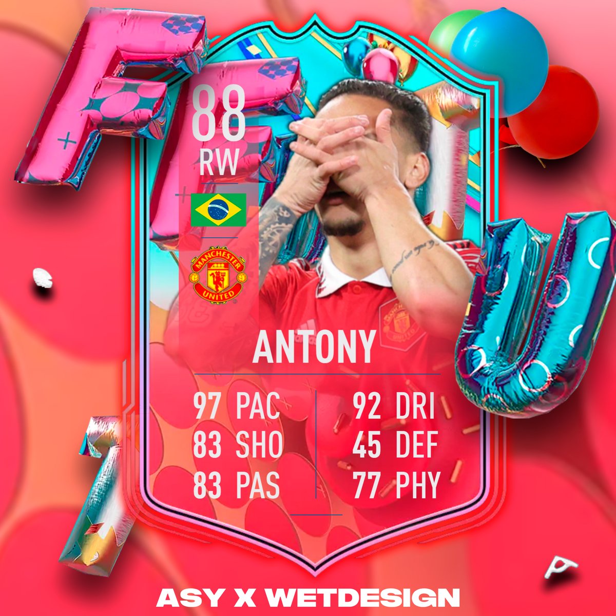 AsyFutTrader's tweet photo. Concept for Fut Birthday 🎉
But should we get a Antony Fut Baller? 😍
FUT Ballers Promo ✅Confirmed by @FutSheriff
Follow for more @AsyFutTrader + @WetDesignFUT
#fifa23 #fifafutballers #fifafutbirthday https://t.co/7nsVvioxkC