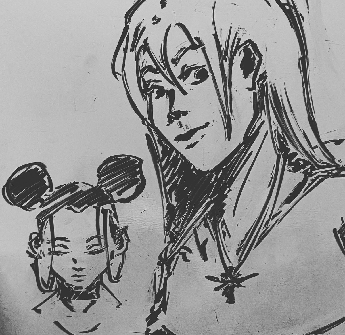 loweryakay's tweet photo. I’m learning that a piece doesn’t have to be “perfect” to be worth posting so here’s a dry erase board sketch I did!

#traditionalart #sketch #portrait https://t.co/HxPPCHv54m