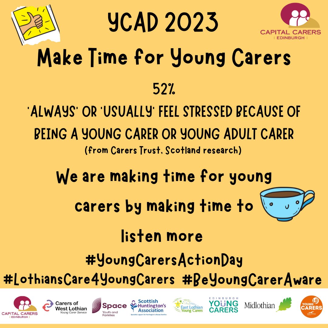 What is your school doing to Make Time for Young Carers? @QueensferryHS @QueensferryPS <a href="/StMargaretsSQ/">St Margaret's PS</a> <a href="/SchoolDalmeny/">Dalmeny Primary School</a> <a href="/KirklistonPS/">Kirkliston Primary</a> <a href="/CramondPS/">Cramond Primary School</a> <a href="/blackhallPS/">Blackhall Primary</a> <a href="/VictoriaEdin/">Victoria Primary School</a> <a href="/Royal_High_Sch/">Royal High School</a> <a href="/CraigroystonPS/">Craigroyston Primary School</a> <a href="/CraigmountHS/">Craigmount High School</a> <a href="/CCHSEdinburgh/">Craigroyston CHS</a> <a href="/BroHighOfficial/">Broughton High</a> <a href="/echlineprimary/">Echline Primary & Nursery Class</a>  <a href="/TrinityAc_Edin/">Trinity Academy Edin</a>