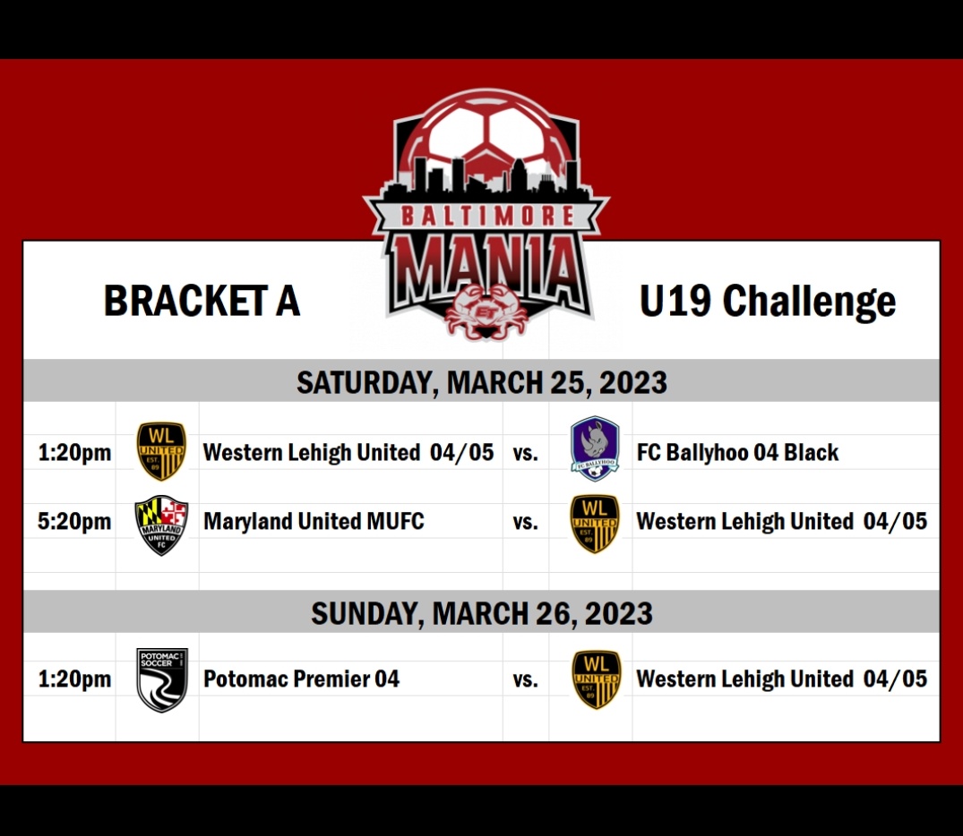 Coach Missmer ⚽️🥋 (@coachmissmer) on Twitter photo Looking forward to playing these great teams at #BaltimoreMania!
<a href="/elitetour/">Elite Tournaments</a>
<a href="/LehighUnited/">Western Lehigh United Soccer</a> Looking forward to playing these great teams at #BaltimoreMania!
<a href="/elitetour/">Elite Tournaments</a>
<a href="/LehighUnited/">Western Lehigh United Soccer</a>