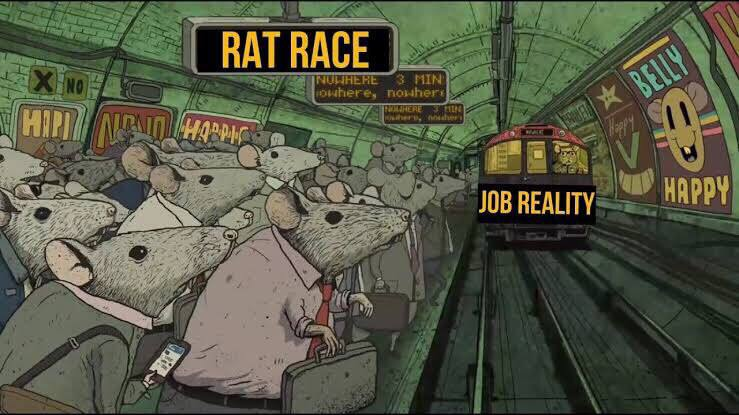 RishFerrari's tweet photo. The #RatRace
A brilliant illustration of the human race on a quest to #happiness simplified in a small clip of everything that forces &amp; lures people into a system created by the greedy > https://t.co/qJ9IthAbct https://t.co/iotIBtBJO7