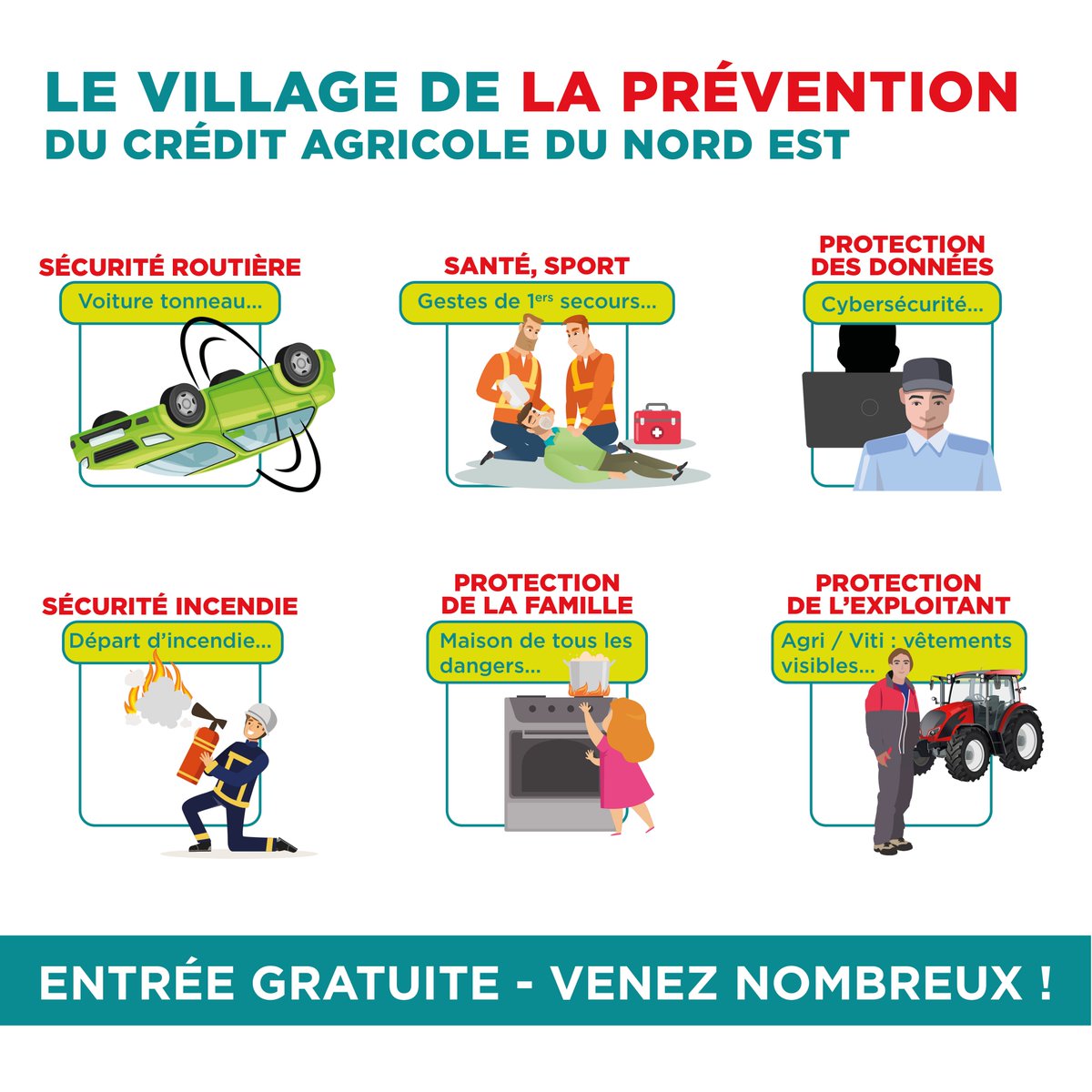 Prefet08's tweet photo. #RDV| 🤝Crédit Agricole Nord Est &amp; @Prefet08
 s'associent pour la #prévention à destination des ardennais. 
Objectif commun 👉 s’unir &amp; partager les bons réflexes pour limiter les trop nombreux #Accidents du quotidien.
📆 RDV les 17 &amp; 18/03, à Tournes !
#GarORiskTour 2e
#ADVC https://t.co/0QXUCb67BV