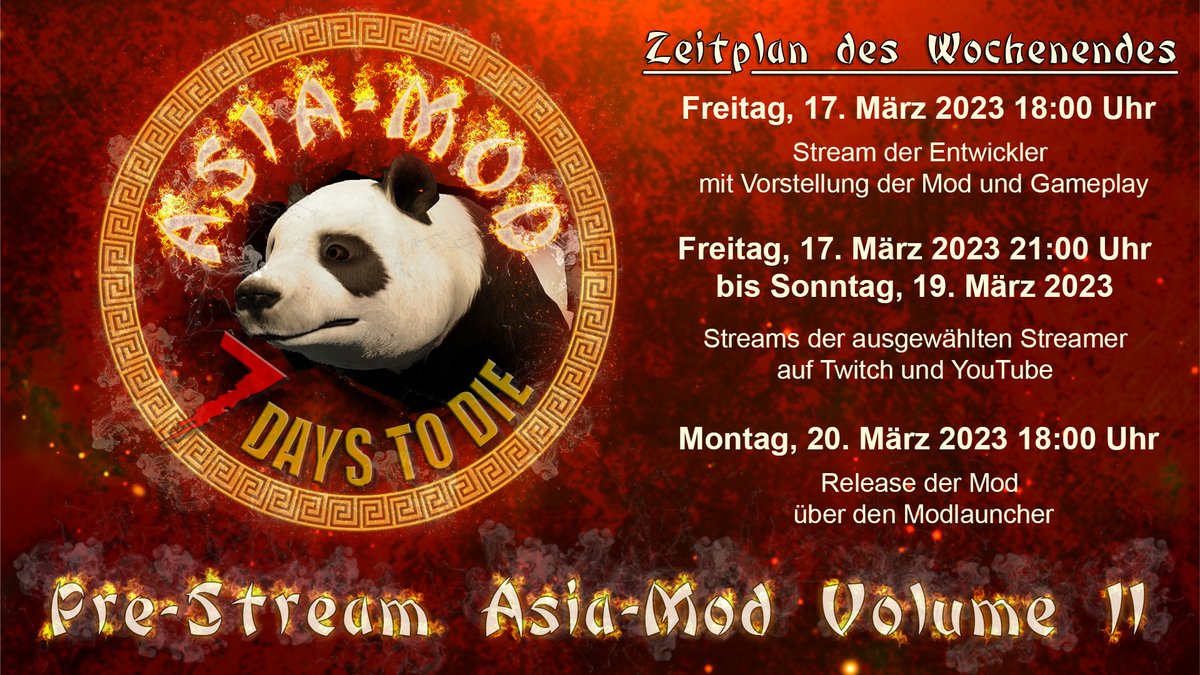 Dieses WE ist vollgepackt mit toller Asia Mod Power :D
Ich werde ab Freitag 21 Uhr, Samstag ab 17 Uhr und Sonntag auch ab 17 Uhr für euch mit der Asia Mod da sein. Ich freu mich auf euch und auf diese wunderbare Mod <3 

Twitch.tv/pauler266