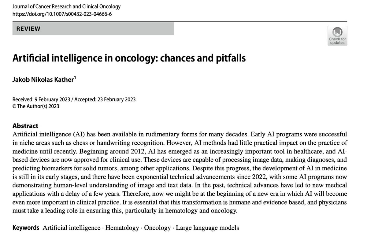 jnkath's tweet photo. Very happy to share this: We teamed up with 3 professional societies in 🇩🇪 (@dgho_eV, @gmdsEV, @informatikradar) and put together "an overview and a roadmap for #AI in hematology and oncology"  https://t.co/URST2P7TPn &amp; https://t.co/61fTTJVId9 @ottoadelheid @NCT_UCC_DD @NCT_HD https://t.co/AFXmb85SuZ