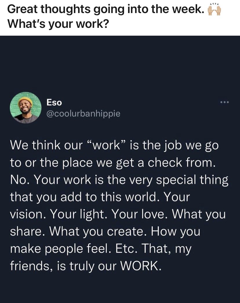 BethARyan1's tweet image. Thoughts for Wednesday! I love this👇Don’t you? 🫶🎶✨#WednesdayMotivation #yourwork #whatyoucanaddtothisworld #create #yourvision #yourlight #yourlove #howyoumakepeoplefeel