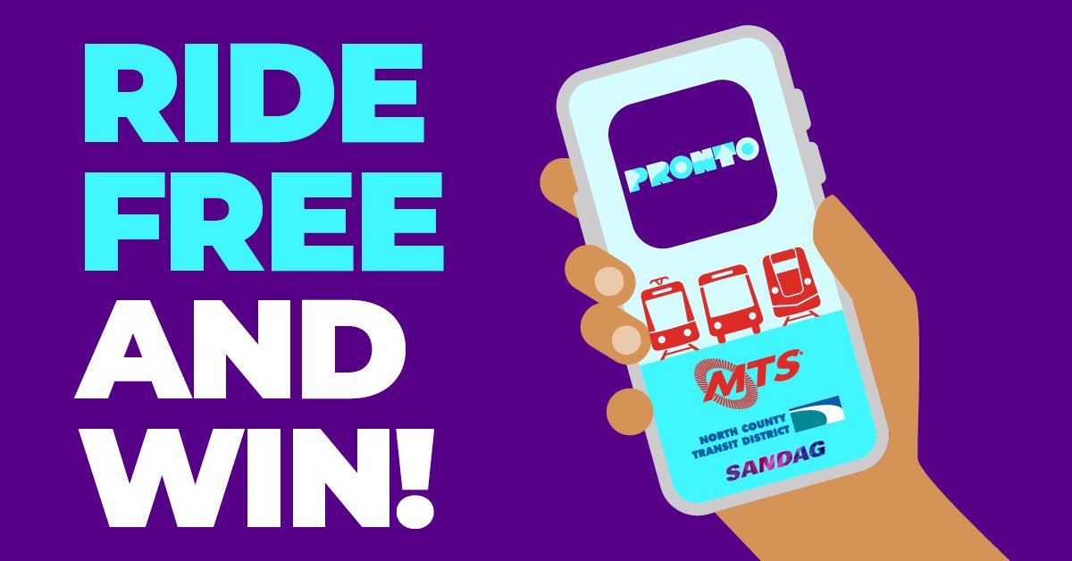 It's Digital Download Day! With the #YouthOpportunityPass, students ride <a href="/sdmts/">San Diego MTS</a> &amp; <a href="/GoNCTD/">North County Transit - San Diego Railroad</a> transit for free and can win prizes for their school! Just download the PRONTO app or get a PRONTO card and convert it to a free Youth account to enter. Learn More: sdmts.com/digital-downlo…