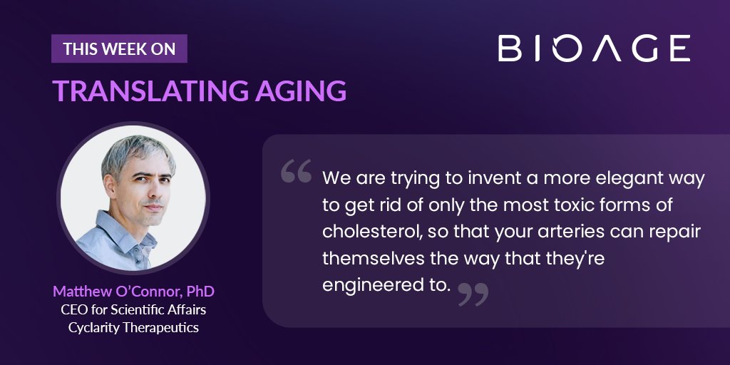 BioAgePodcast's tweet photo. This week on @bioagepodcast, Matthew O’Connor of @Cyclarity tells us how his company is curing cardiovascular disease — the leading cause of death — one oxidized cholesterol molecule at a time.

https://t.co/tQn2SMgdmo

(click ‘FOLLOW’) https://t.co/ylbdimkUEk