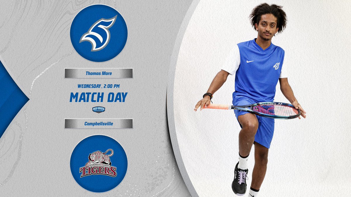 tmusaints's tweet photo. Match Day.

🎾: Men's Tennis @ #21 Campbellsville (Ky.)
⏰: 2:00 pm
📍: Campbellsville, Ky.

@ThomasMoreMens2 

#LetsGoSaints https://t.co/DyuWHdySfT