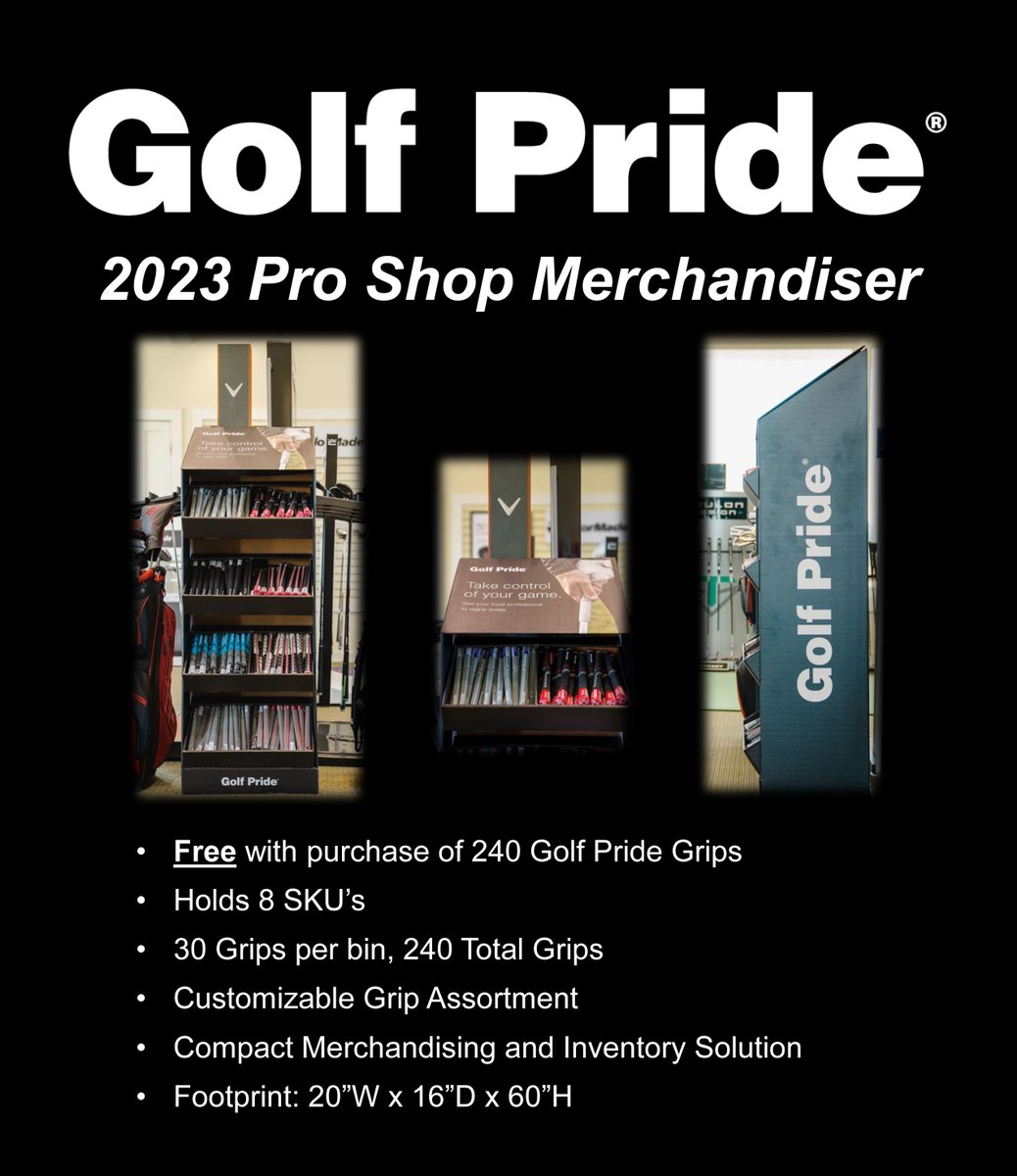 TexomaGolf's tweet photo. New Golf Pride Pro Shop Merchandiser 💯 - https://t.co/zniAQvIH7m 

Get yours today - Free Shipping! https://t.co/4lmjKkt8V9