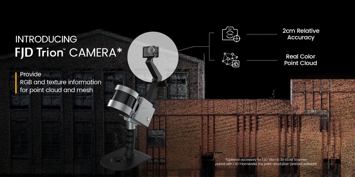FJDynamics's tweet photo. With the added-on RGB and texture info provided by FJD Trion™ Camera, the point cloud data is more informative for scanning applications.
Learn more: https://t.co/PRPpbL7Amj
.
.
.
#fjdynamics #fjdtrion #LiDAR #slam #geospatial #surveying #mapping #3dmodelling #lidarscanner https://t.co/FVJMq790PP
