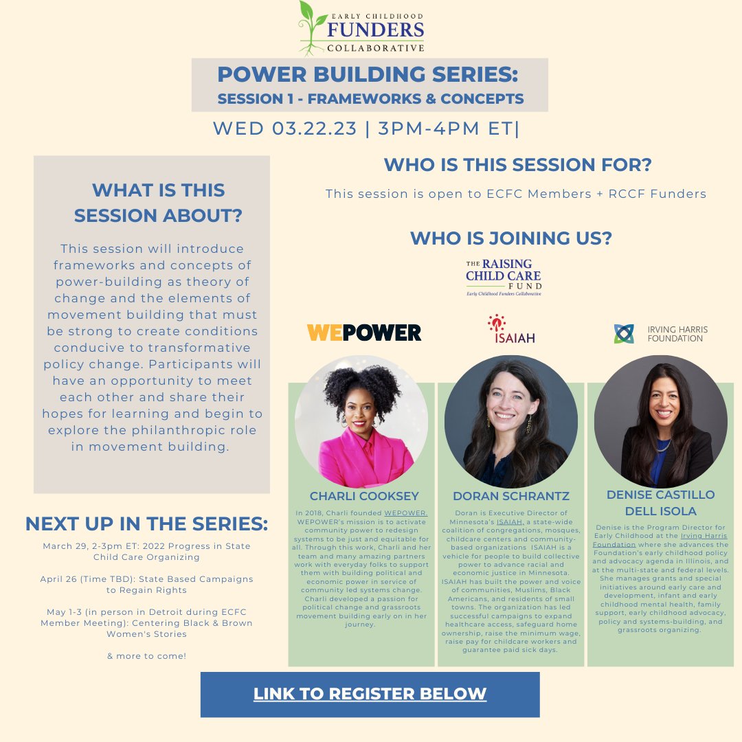 Calling all @ecfunders members and RCCF Funders! If you're interested in learning about Power Building, we invite you to join us on March 22! Stay tuned for all the sessions in this series. Register here: us02web.zoom.us/webinar/regist… ft. @wepower_stl  @ISAIAHMN @IrvingHarrisFdn