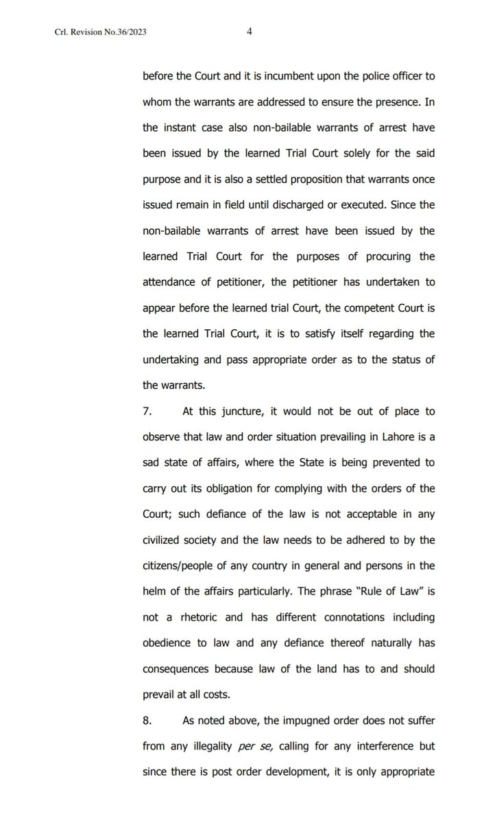 TalatHussain12's tweet photo. This Isb high court order shud be read by all (BBC and UK inlaws included). It rips apart Imran’s claim of being persecuted; his lie of having a protective bail; exposes his willful defiance of legit warrants; and the mayhem he engineered  to avoid facing the law. https://t.co/25FjHJZSaE