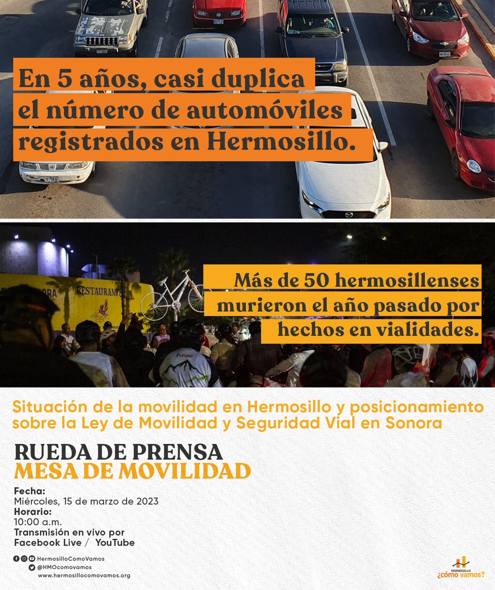 hmocomovamos's tweet photo. Las organizaciones y especialistas que integran la Mesa de Movilidad de HCV observamos con preocupación la situación crítica que enfrentamos en #HMO relacionada con la movilidad y seguridad vial.

📍Sintoniza hoy- 10am
Facebook: https://t.co/zJ4em4QiG1 YT: https://t.co/SrW4qljYTd https://t.co/SqWe1aNHxL