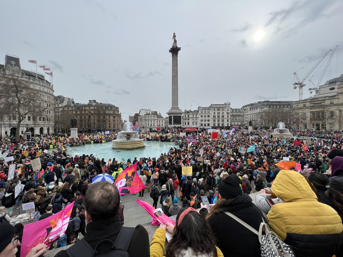 What a show out today. The end of the march is still at Piccadilly Circus. Thousands of us took a stand today. #NEU #TeachersStrike #PayUp