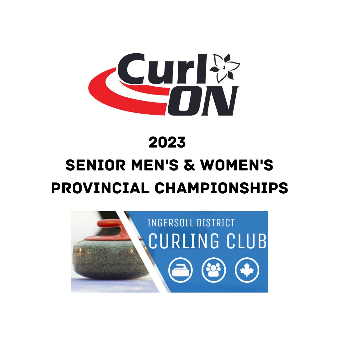 The 2023 @CurlON_ Senior Men's &amp; Women's Provincial Championships begin today from the Ingersoll &amp; District Curling Club.

We'll be providing static camera streaming coverage from all sheets on CurlONTV.ca.

Draw 1 begins at 1:00 PM EDT.

#Curling
#EveryONePlays