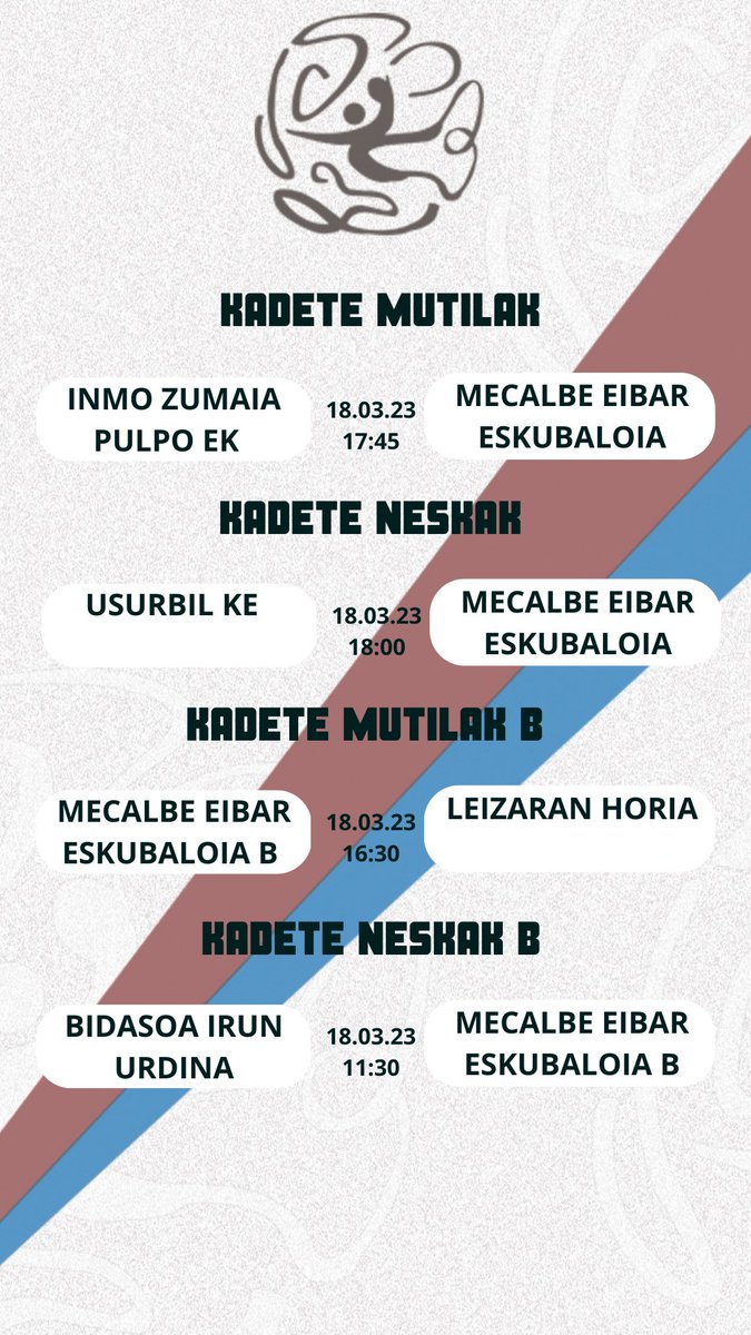 EibarEskubaloia's tweet photo. #ordutegiak #horarios 

Aste honetako ordutegiak.
.
.
Horarios de esta semana. 

#eibar #eskubaloia #eibareskubaloia #euskaleskubaloia https://t.co/A2tahgHJfq
