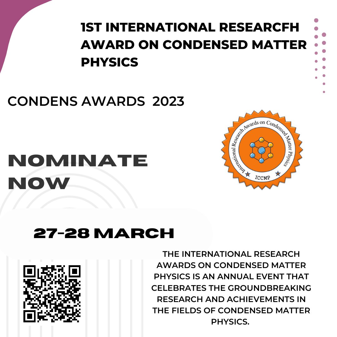 magnolia2523's tweet image. International Research Award On Condensed Matter Physics

Visit:condensed-matter.sfconferences.com/awards/
#Elementaryparticlephysics · #highenergyphysics · #condensedmatterphysics · #condensedmatter · #neutronscattering · #neutron