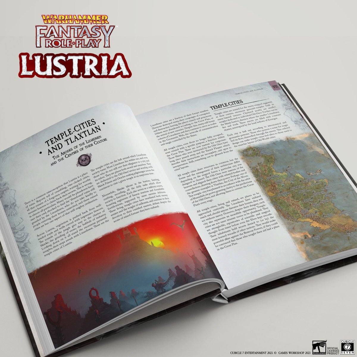 cubicle7's tweet photo. Warhammer Fantasy Roleplay: #Lustria is now available to pre-order! Pre-order the physical book and receive the PDF copy immediately. #WFRP #RPG #TTRPG

Lustria: https://t.co/MAfw50Pfn3
Lustria Collector's Edition: https://t.co/FHlgId8TVj
Lustria PDF-only: https://t.co/p4AtQTbDxS https://t.co/sUIYwitNfn