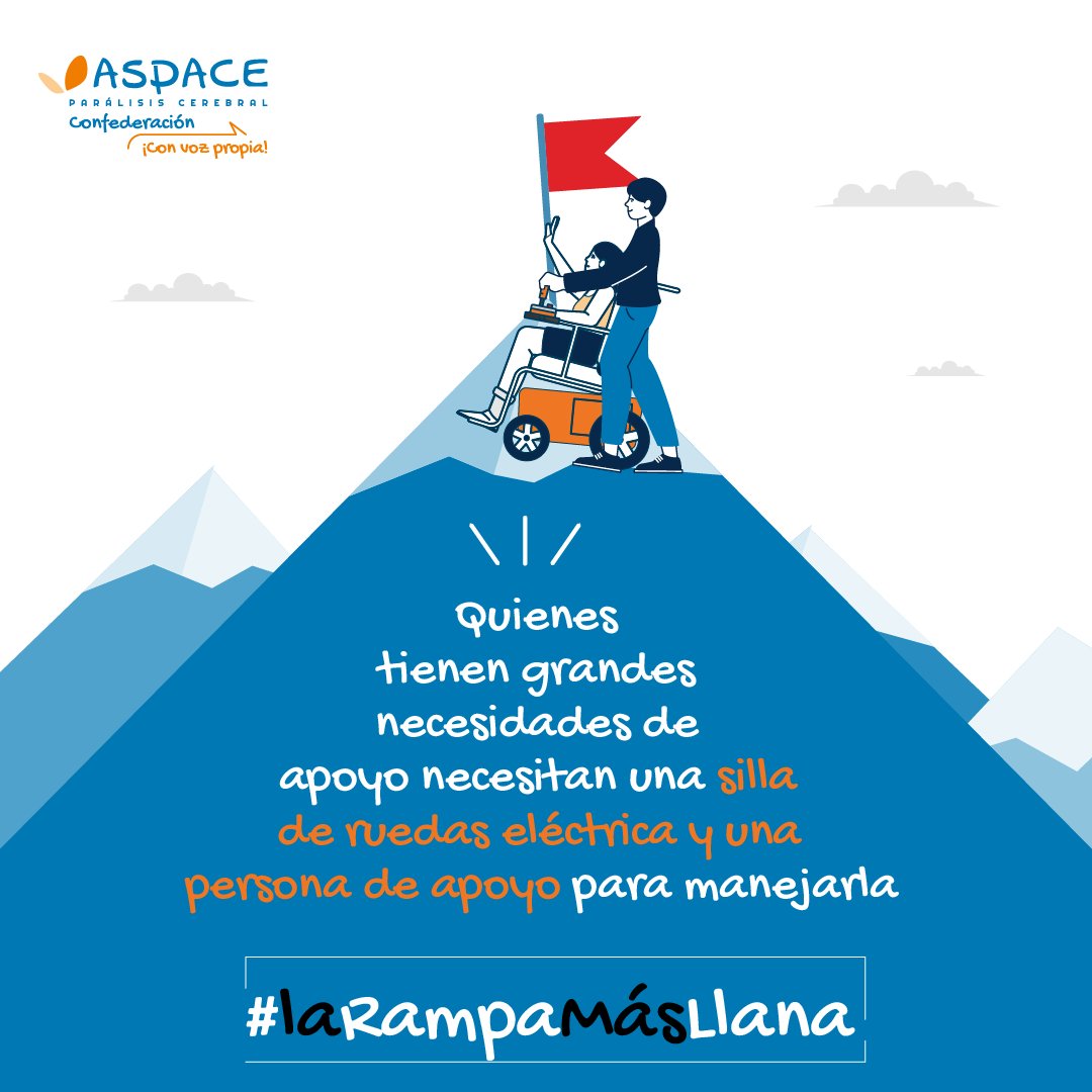 fedeaspace's tweet photo. Una persona es independiente cuando puede moverse libremente. 

Quienes tienen grandes necesidades de apoyo necesitan una silla de ruedas eléctrica y una persona de apoyo para manejarla. 

Aquí reclamamos la figura del #AsistentePersonal. https://t.co/w8ydLFI7rG

#LaRampaMásLlana https://t.co/WKIJ1f60BR