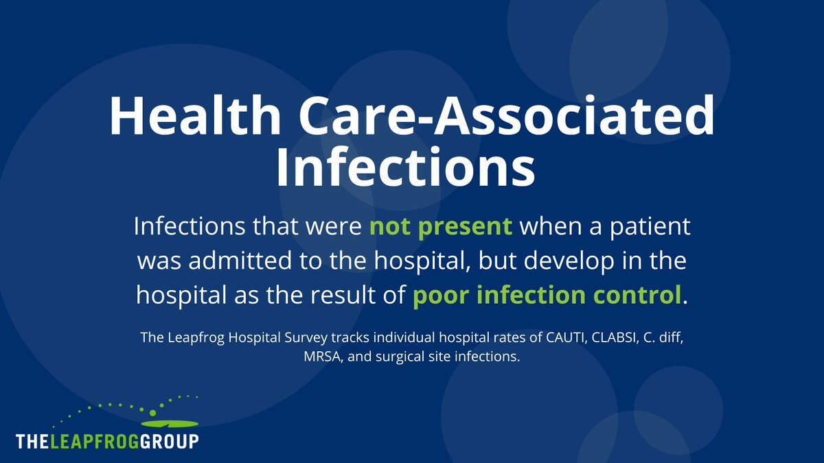 LeapfrogGroup's tweet image. What are Health Care-Associated Infections? #PSAW23 bit.ly/3w1vWur
