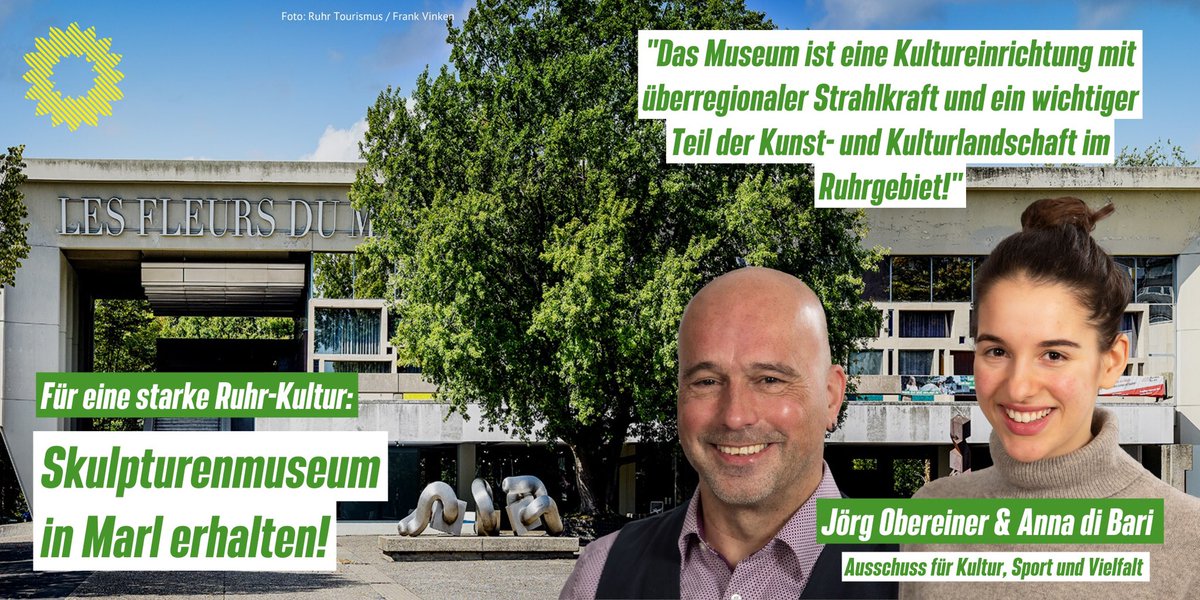 Für den Erhalt des Skulpturenmuseums in #Marl!

„Dem gesellschaftlichen Umbruch darf die Kultur nicht zum Opfer fallen. Als #Ruhrparlament setzen wir uns für eine starke Kunst- und Kulturszene im #Ruhrgebiet ein und müssen auch hier unterstützend zur Seite stehen!“