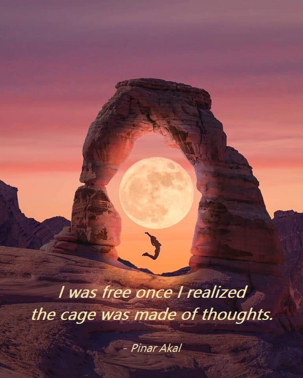 You are already free! This freedom is just a 'distance' of a thought.  'I was free once I realized the cage was made of thoughts.' ~Pinar Akal @PinarAkal1