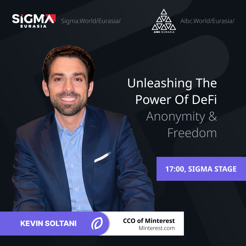 Minterest's tweet photo. A #cryptonews flash for you: Minterest at 
@AIBCsummit
 with CCO @Kevin_Soltani!

He's speaking on what #DeFi can really do.

If you're around, come say hi! https://t.co/xE1zFS7HEN