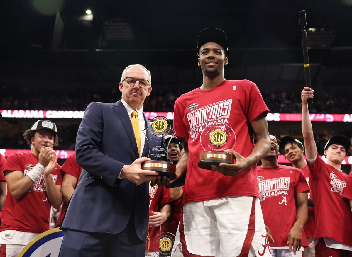 There has been one player to win SEC Player of the Year, Freshman of the Year and Tournament MVP in the same season.

Brandon Miller