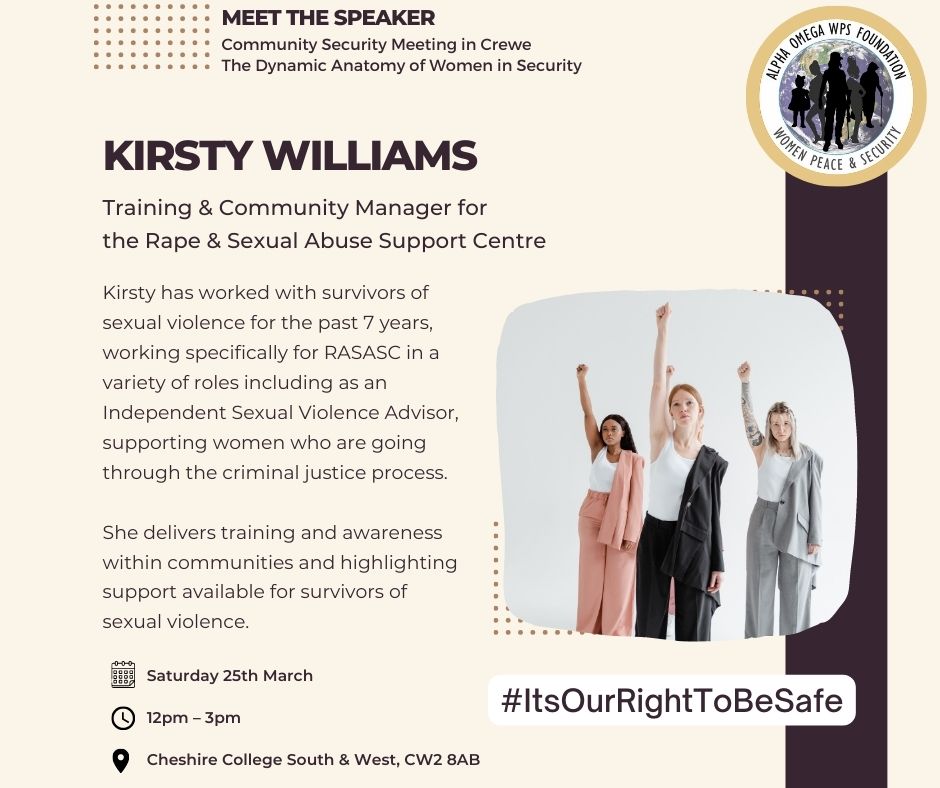 alphaomegaWPS's tweet photo. What an honour to have Kirsty Williams as our guest speaker @ Community Security Meeting. 
#RASASC #ItsOurRightToBeSafe

Save the date!
 📢Sat 25th Mar
 🕑12pm - 3pm
 📌Cheshire College South &amp; West, CW2 8AB https://t.co/B4thJmLjXP