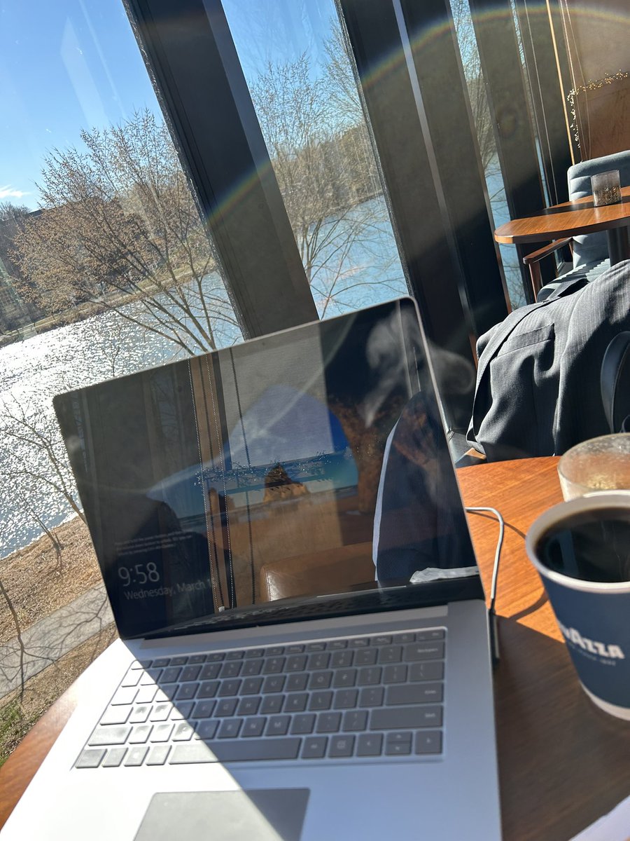 DguptaEsq's tweet photo. Thx for a lovely space to work this AM @ML_Columbia. Water views + ☀️= nice reminder of our connection to the enviro heading into a @HoCoChamber chat about MD’s ambitious #ClimateAction goals, and how @MyBGE will help in an affordable energy transformation #PathToClean https://t.co/et3Ri3dBal