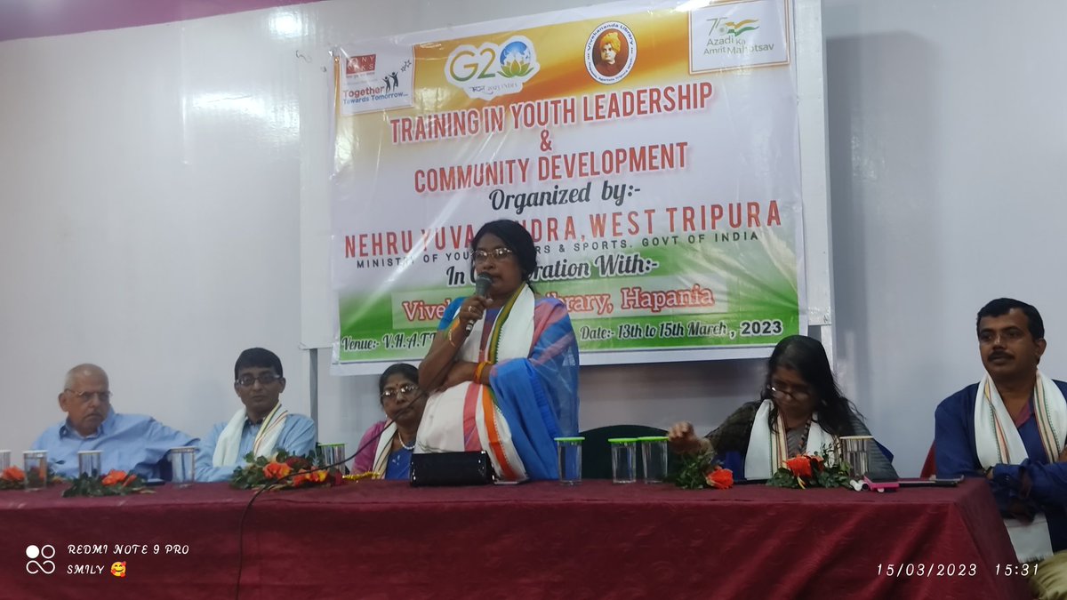 mybwesttripura's tweet photo. A glimpse of the closing ceremony of the Youth Leadership and Community Development Program Training Organized by @NykwestTripura Attended by MLA Smt. Mina Rani Sarkar & Other dignitaries On 15th March 2023 @Nyksindia @NYKS_Tripura #TYLCD https://t.co/4MNaFPLxEt