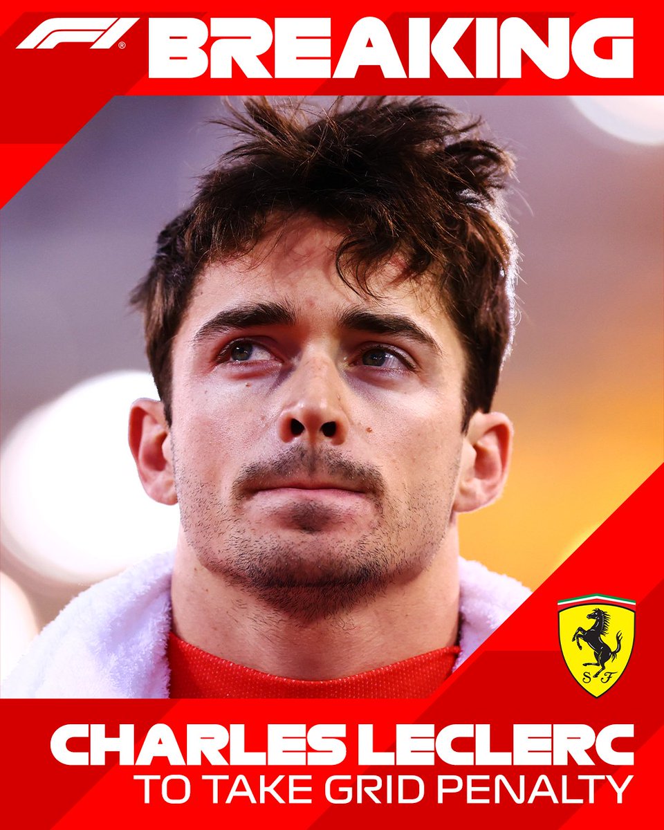 engine_f1's tweet photo. ÚLTIMAS NOTICIAS 🚨:
Leclerc será sancionado con 10 posiciones en el GP de Arabia Saudí.
Tendrá que cambiar por tercera vez la centralita electrónica de control de la unidad de potencia, tras los problemas sufridos en Bahréin

#F1 #F1tv #F1DAZN #F12023 #BahreinGP #BahreinDAZNF1 https://t.co/sZvQS9a7hO